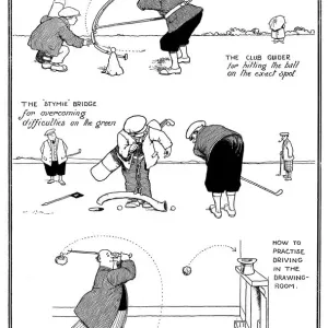 Golfing Aids: Illustrations by William Heath Robinson Print Golfing Aids: Illustrations by William Heath Robinson Print
