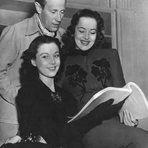 Gone with the Wind Lead Actors Reading Script Print 1939 Gone with the Wind Lead Actors Reading Script Print 1939