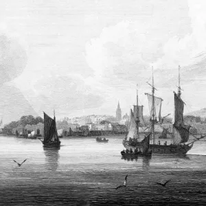 Gravesend, Kent River Shipping Print 1825 Gravesend, Kent River Shipping Print 1825