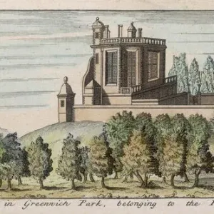 Greenwich Observatory Print with Park and Thames Scene Greenwich Observatory Print with Park and Thames Scene