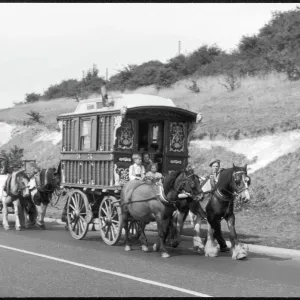 Gypsies in Kent Print: Traditional Caravan on Wrotham Hill Gypsies in Kent Print: Traditional Caravan on Wrotham Hill