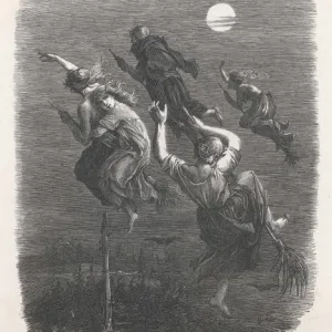Hexenritt Print: German Witches on Broomsticks Hexenritt Print: German Witches on Broomsticks