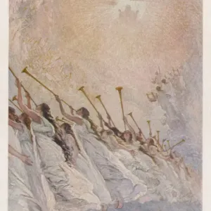 Handel's Messiah Print: Angel Trumpeters Accompany Hallelujah Chorus Handel's Messiah Print: Angel Trumpeters Accompany Hallelujah Chorus