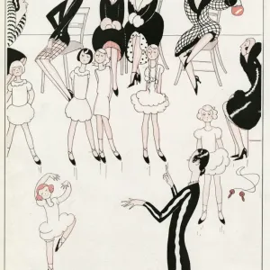 1930 Print: A Mother's Encouragement in Dance Class 1930 Print: A Mother's Encouragement in Dance Class