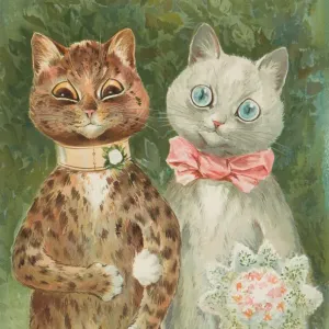 A Happy Pair Print: Feline Bride and Groom A Happy Pair Print: Feline Bride and Groom