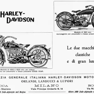 1926 Italian Harley-Davidson Print Advertisement 1926 Italian Harley-Davidson Print Advertisement