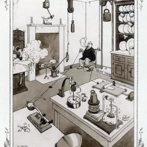 Heath Robinson's Servant-Free Kitchen Print Heath Robinson's Servant-Free Kitchen Print