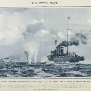HMS Gloucester Print, WW1 Heroic Action HMS Gloucester Print, WW1 Heroic Action