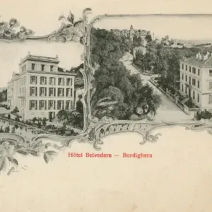 Hotel Belvedere, Bordighera, Italy Print circa 1903 Hotel Belvedere, Bordighera, Italy Print circa 1903