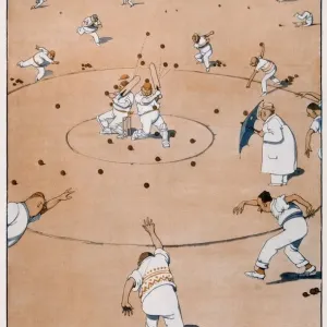 William Heath Robinson's "Hows That? Clock Cricket" Print William Heath Robinson's "Hows That? Clock Cricket" Print