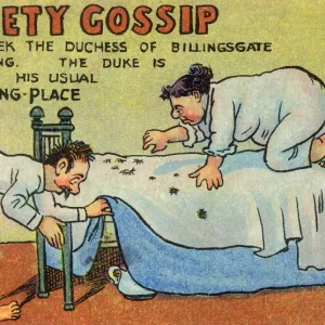 Humorous Print - Fleas & the Bedpan circa 1910s Humorous Print - Fleas & the Bedpan circa 1910s