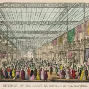 Print of the Crystal Palace interior at the Great Exhibition