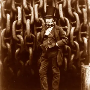 I K Brunel before the Great Eastern Hauling Chains Print