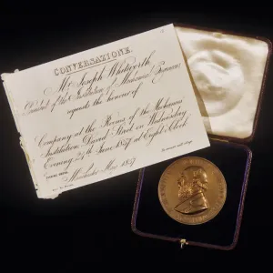 Joseph Whitworth, IMechE, médaille et invitation Joseph Whitworth, IMechE, médaille et invitation