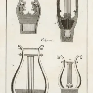 Print of Ancient Greek Citharas Four Types Print of Ancient Greek Citharas Four Types