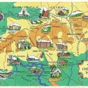 The Chiltern Hills Map Print by M. F. Peck