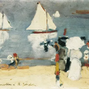 Joaquin Sorolla Print: Beach in La Concha Bay, 1912