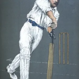 John R Gunn Print - Nottinghamshire and England Cricketer John R Gunn Print - Nottinghamshire and England Cricketer