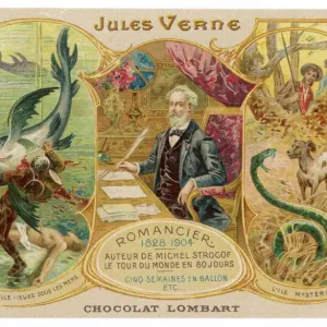 Jules Verne Print featuring 20,000 Lieues sous les mers and L'Ile Mystérieuse Jules Verne Print featuring 20,000 Lieues sous les mers and L'Ile Mystérieuse