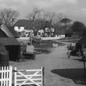 Kentish Farmstead Ratling Court, Tudor Print, 16th Century Kentish Farmstead Ratling Court, Tudor Print, 16th Century