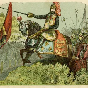 King Henry V at the Battle of Agincourt Print, 1415 King Henry V at the Battle of Agincourt Print, 1415