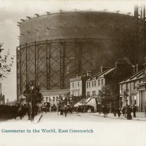Largest Gasometer in the World - East Greenwich, London Print circa 1930s