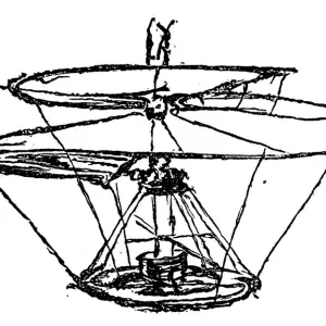 Leonardo Da Vinci's Flying Machine Print Leonardo Da Vinci's Flying Machine Print