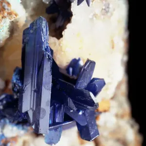 Linarite Print: Bright Azure Blue Mineral Specimen Linarite Print: Bright Azure Blue Mineral Specimen