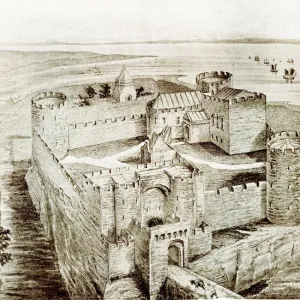 Engraved Print of Liverpool Castle Engraved Print of Liverpool Castle