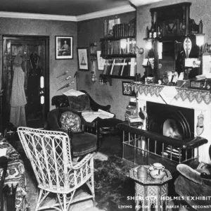 Living Room Print of 221B Baker Street, London, 1951 Living Room Print of 221B Baker Street, London, 1951