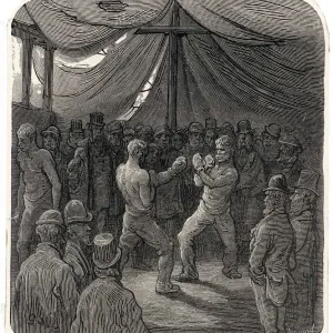 London Boxing Print 1870 London Boxing Print 1870