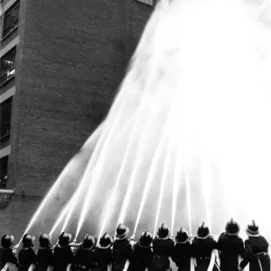 London Fire Brigade Mass Jets Print, Lambeth HQ 1960s