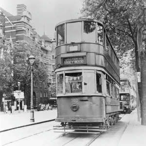 Vintage London Tram Print, 1930s Vintage London Tram Print, 1930s