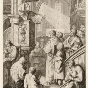 Martin Luther Print - 16th Century Woodcut Martin Luther Print - 16th Century Woodcut