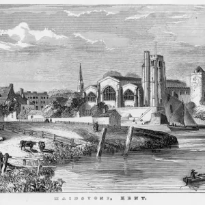 Maidstone, Kent: Print of Medway River View Maidstone, Kent: Print of Medway River View