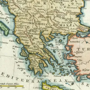 Map of Greece and Surrounding Regions, 1792 Print Map of Greece and Surrounding Regions, 1792 Print