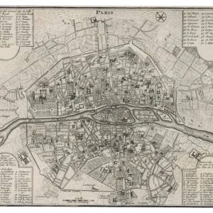 Paris 18C Detailed Map Print Paris 18C Detailed Map Print
