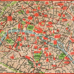 Map of Paris in 1908 Print: Geographic and Demographic Data Map of Paris in 1908 Print: Geographic and Demographic Data