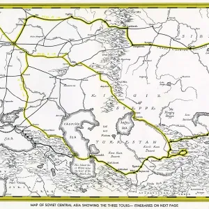 Carta de la región central soviética del Asia Carta de la región central soviética del Asia