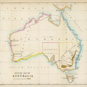 1850s Australian Gold Rush Map Print 1850s Australian Gold Rush Map Print