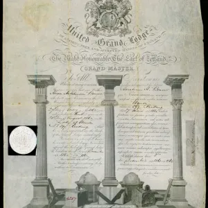 Masonic Certificate Print of the UNITED GRAND LODGE of England Masonic Certificate Print of the UNITED GRAND LODGE of England