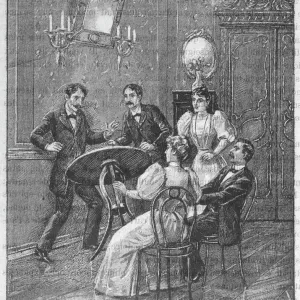 Mediumship Table Turning Print, Lyon France 1900s