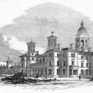 Colney Hatch Asylum Print, 1849: Italianate Exterior Colney Hatch Asylum Print, 1849: Italianate Exterior