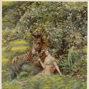 Mary Evans Print: Titania, Bottom and Puck Mary Evans Print: Titania, Bottom and Puck