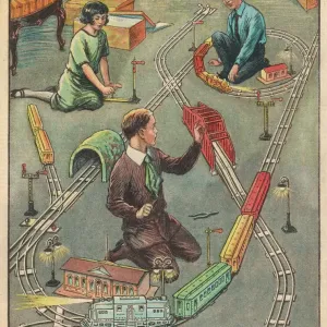 Model Railway Print of Swedish Children at Play Model Railway Print of Swedish Children at Play