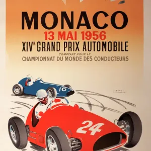 1956 Monaco Grand Prix Print - Stirling Moss Maserati Victory 1956 Monaco Grand Prix Print - Stirling Moss Maserati Victory