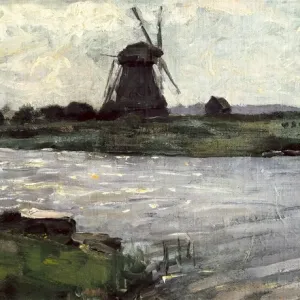 Mondrian's Windmill Oil on Canvas Print 1906 Mondrian's Windmill Oil on Canvas Print 1906