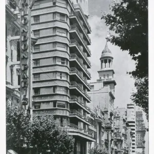 Montevideo, Uruguay: Avenida 18 de Julio Print circa 1950 Montevideo, Uruguay: Avenida 18 de Julio Print circa 1950