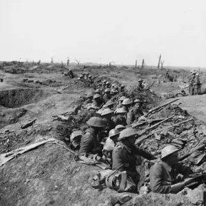British Troops Wait to Attack, Morval 1916 Print British Troops Wait to Attack, Morval 1916 Print