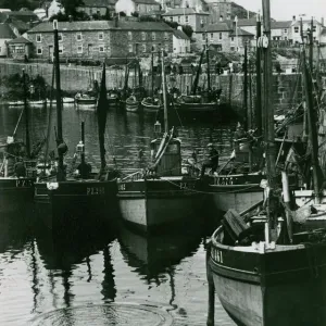 Mousehole Harbour Print, Cornwall 1929 Mousehole Harbour Print, Cornwall 1929